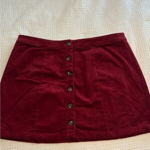 Forever 21 Plus Size Burgundy Corduroy Mini Skirt